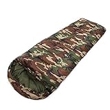 Inditradition Sleeping Bag Cum Mattress- With Cape, Waterproof, Camouflage Military Green Color (Ideal In 0 Degree Temperature)