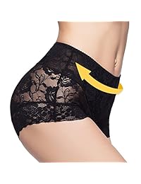 Eve's Temptation Lily Women's High Waist Lace Panties Underwear Seamless Slimming Full Coverage Brief