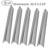 Aftermarket replacements 7536, 7537 Genesis Silver B and C, Spirit 700, Gold B & C, Genesis Platinum B & C and Weber 900 Stainless Steel Flavorizer Bars, Set of 5 (22.5