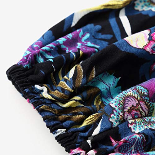 DONTAL Yoga Pants Womens Plus Size Print Ladies Harem Full Length Pants Trouser Wide Leggings Black