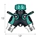 YUELIFE 2 Way Garden Hose Valve, Garden Hose Faucet Splitter with Bolted & Threaded Metal Body and 2 Repalceable Washers for Easy Garden Life-Green (2 Way Garden Hose Shut Off Valve)