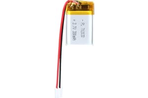 AKZYTUE 3.7V 702030 380mAh Lipo Battery Rechargeable Lithium Polymer ion Battery Pack with PH2.0mm JST Connector