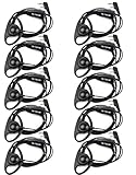 Retevis Walkie Talkies Earpiece with Mic 2 Pin D Shape Headset for Baofeng UV-5R BF-888S Retevis H-777 RT22 RT27 RT-5R Kenwood 2 Way Radios (10 Pack)