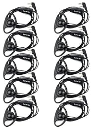 Retevis k-316 D Anillo Forma Walkie Talkies Auricular 2 Pin con la PTT para Retevis h-777/rt-5r Baofeng 888S/UV5R Kenwood 2 Way Radio (10 unidades)
