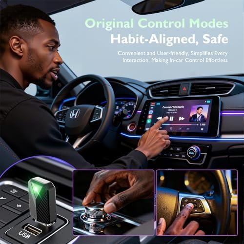 Adaptateur CarPlay sans fil, Mini CarPlay sans fil, permet de passer du CarPlay filaire au CarPlay sans fil, adaptateur sans fil Plug and Play, compatible avec les voitures de 2016 et les iPhone iOS