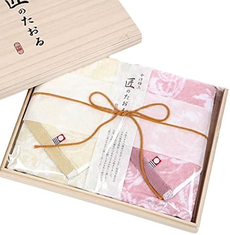 Amazon Co Jp 今治 タオル ギフトセット フェイスタオル 2枚 極上 匠のたおる 木箱入り 包装紙アリ ホーム キッチン