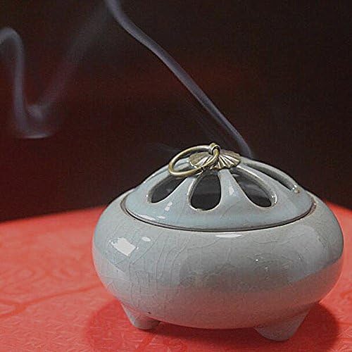 PARKSONYUAN Broken-ice Pattern Ceramic Incense Burner &amp; Incense Holder, Ge Kiln celadon Chinese Antique Style