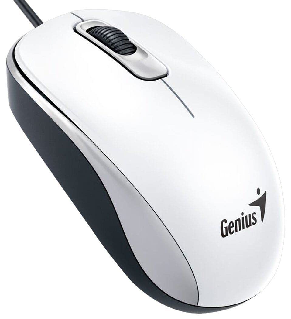Genius DX-110 PC Mouse, PC/Mac, 2 Ways, White, 31010116102