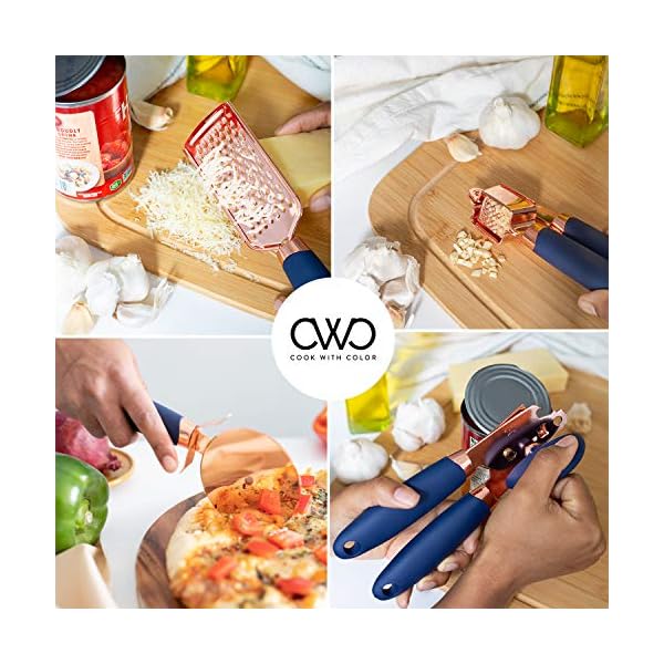 COOK With COLOR 7 Pc Kitchen Gadget Set Copper Coated Stainless Steel Utensils with Soft Touch