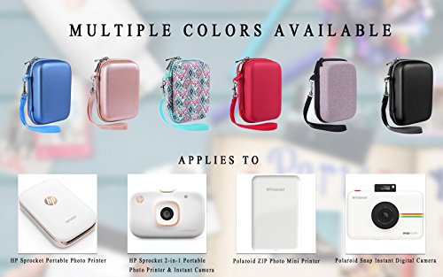Katia Hard Case for HP Sprocket Portable Photo Printer. Hp Sprocket Case, Also fits Polaroid ZIP Mobile Printer/ZINK Zero Ink Printing Technology/Polaroid Snap Instant Digital Camera - Rose Gold