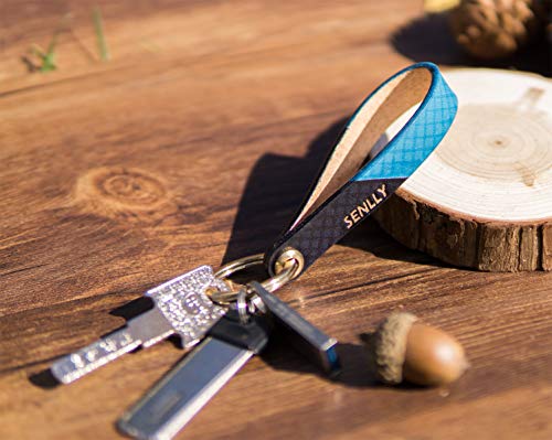 SENLLY Hand-Painted Lanyard Genuine Leather Handmade Man Woman Key Chain Holder With Brass Ring Durable Wristlet Strap for KeyChain, Car keys, Cell Mobile Phone, Charms, Lightweight Items - Thumbnail 5