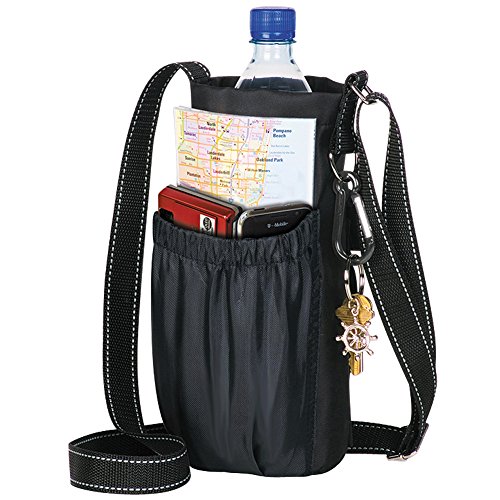 Black Unisex Go Caddy Cross-Body Shoulder Bag For Easy Hands Free Traveling