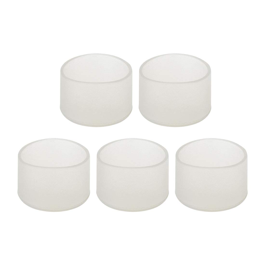 sourcingmap Clear PVC Chair Leg Caps End Tip Feet Cover Furniture Glide Floor Protector 5pcs 1.57" 40mm Inner Diameter, Reduce Noise Prevent Scratch