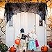 OurWarm Halloween Black Lace Spiderweb Fireplace Mantle Scarf Cobweb Cover for Halloween Door Window Decorations, Spooky Festive Party Supplies 74 x 35 Inch