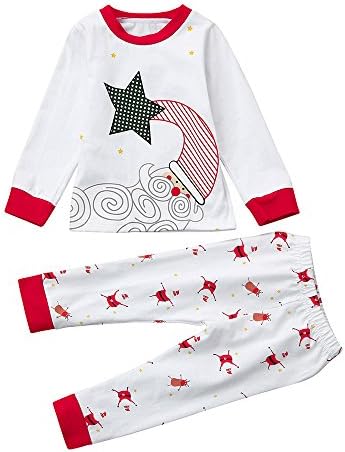 Christmas tree Santa Claus snowman Baby Clothes Set Baby Suit Pyjamas Infant Toddler Boys Girls Outfits LQQSTORE Newborn Winter Cute Sleepwear Deer T-shirt+Pants 2pcs
