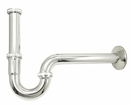 tecuro PROFI 1 1/4 Zoll Röhrengeruchsverschluss Siphon für Waschtisch - edelstahl verchromt - lange Ausführung