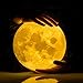Extra Large!!! GPJOY 3D Moon Lamp Rechargeable Lunar Night Light Dimmable Touch Control Brightness Two Tone Home Decorative Lights Baby Night Light with Wooden Stand, Diameter 7.3 Inch