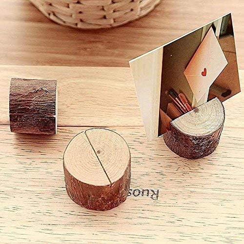 MFCreative 12 PCS New Wooden Wedding Party Table Number Stand Place Name Memo Card Holder (Wood Holder)