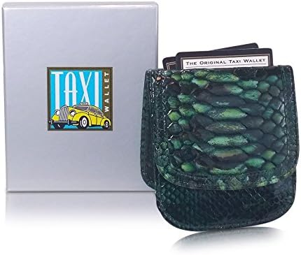 TAXI WALLET Emerald Small Folding LEATHER Minimalist Card Wallet for Women Coin Purse