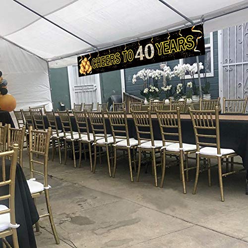 Large-Cheers-to-40-Years-Banner-Black-Gold-40-Anniversary-Party-Sign-40th-Happy-Birthday-Banner