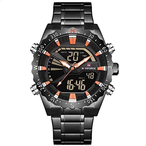 Naviforce AnalogDigital Unisex Watch (Black Dial,Black Colored Strap