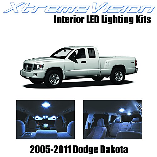 XtremeVision Dodge Dakota 2005-2011 (8 Pieces) Cool White Premium Interior LED Kit Package + Installation Tool
