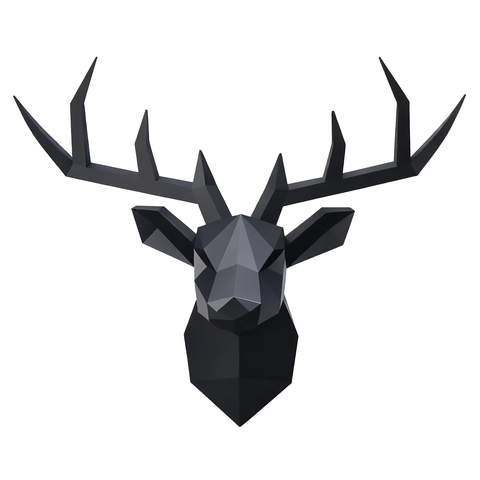 XYQXYQ Black Deer Head Wall Sculpture,Modern Art Wall Hanging,3D Wall Decor,Gallery Living Room Resin Animal Head Decoration