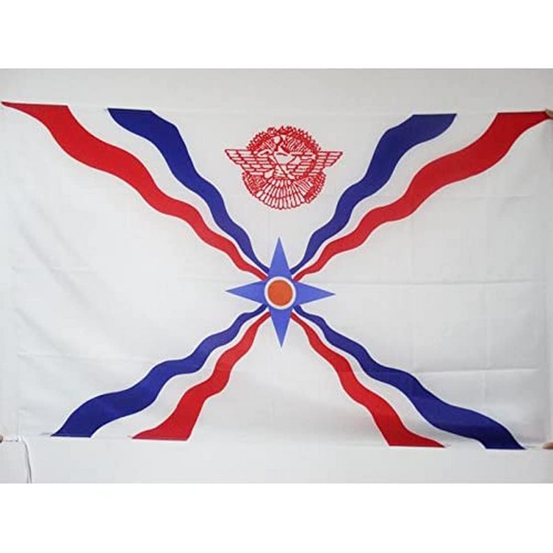 AZ FLAG - Assyria New Flag - 3x5 Ft - Assyrian Banner with Sleeve - 100% Polyester - Fade Resistant - Vivid Colors - 3' x 5' Feet - 150x90 Cm