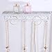 MyGift 25-Hook Vintage Scrollwork Design Wall Mounted White Metal Cosmetic Storage and Jewelry Organizer Shelf