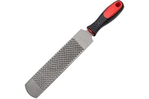 Qlvily 12 Inch Hoof Rasp, Horseshoe File with Rubber Handle, Carbon Steel Farrier File Tool, Suitable for Horse/Goat/Cow/Donkey/Animal Hooves, Strong