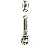 Cherityne Dangle Microphone Charm Bead for Charms Bracelets