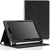 MoKo Lenovo Yoga 10 / Yoga 10 HD+ Folio Case - Premium Leather Cover Case for Lenovo Yoga Tablet 10.1 - Inch / HD+ Android 4.3 Jelly Bean Tablet, BLACK (With Smart Cover Auto Wake / Sleep)