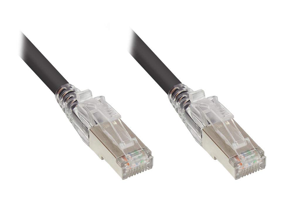 Good Connections Category 6A Patch Cable with Locking / 7.5 m / 10 Gigabit/Copper Conductor/CU/S/FTP/PiMF / 500 MHz/Black