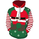 Ainuno Unisex Christmas Hoodie for Men Couples Funny Holiday Hooded Sweatshirt