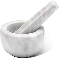 Tera Mortar and Pestle Set Marble Small Bowl Solid Stone Grinder Spice Herb Grinder Pill Crusher White