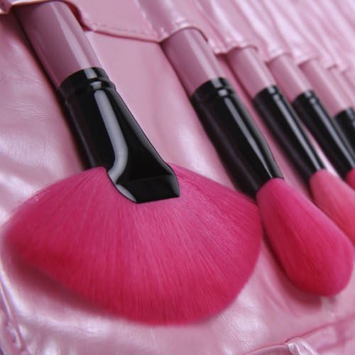 Emylike Makeup Brushes- Studio Quality Makeup Brushes Set 24pcs Professional Powder Eyeshadow Eyeliner Lip Brush Tool with Leather Pouch, 24 Count (Pink)