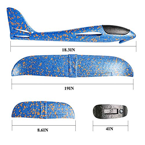 JCREN 4PCS Airplane Toy,Large Throwing Foam Plane,Outdoor Sport Game Toys for Challenging Circling Functions Flying Aircraft Fun Best Outdoor Fun Gift for Kids Children Party Favors(18.3 inch)