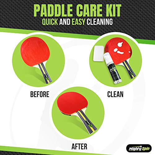 Natural Table Racket Cleaner - Ping Pong Paddle Cleaner - Keeps Table Tennis Racket Rubbers in Top Condition for Killer Spins - Bat Blade Racquet Care Kit (Cleaner Large)