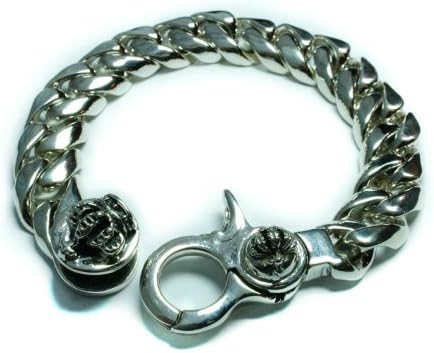 ロイヤルオーダー Royal Order プレーン リンク シルバー ブレスレット With クラウン クリップ