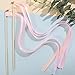 Whaline 30 Pack Ribbon Sticks Chromatic Silk Ribbon with Bells Fairy Stick Wish Wands for Wedding and Valentines Party (Pink)