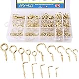 Glarks 213-Pieces Brass Plated Screw Eyes