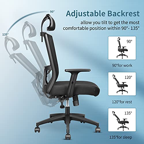 mfavour Ergonomic Office Chair Back Support Desk Chair Adjustable
