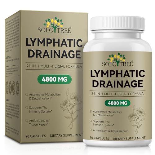 Lymphatic Drainage Supplements, Natural Herbal Blend for Immune and Fluid Health for Men Women, 90 Capsules for Lymph System Balance