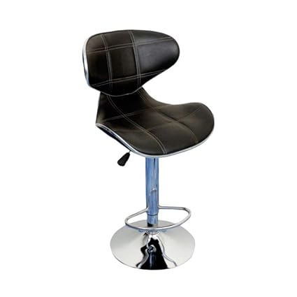 Hari Om Furniture Adjustable Chrome Bar Apple Stool for Kitchen Breakfast Counter Stools, Modern Barstools - Black