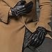Men's Warm Lambskin Genuine Leather Gloves For Men Winter Driving Black L
