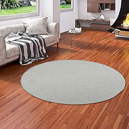 Bentzon Teppich Flachgewebe Silber Rund In 7 Grossen Amazon De