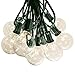 Hometown Evolution, Inc. 50 Foot G50 Patio Globe String Lights with 2 Inch Clear Bulbs with Green Wire (+2 Free Spares) for Outdoor String Lighting