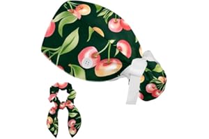 FVQL Scrub Cap with Hair Scrunchy, Ponytail Holder Surgical Cap