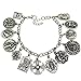 RechicGu Vintage Silver Catholic Religious Church Medals Cross Chain Cuff Pray Bracelet Bangle Charm Inspirational Bible Jesus Saints Pray for US