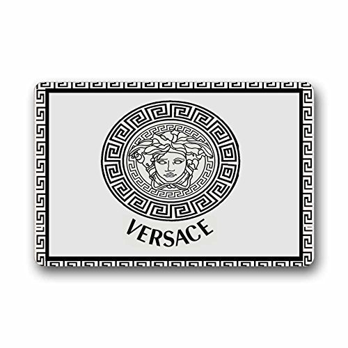 Cool Boys Custom retro Versace Machine Washable Top Fabric Non-slip Rubber Indoor Outdoor Home Office Bathroom Doormat Size 23.6.7